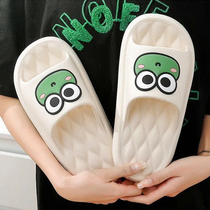 Thick Platform Non-Slip Cartoon Frog Flip Flops Beach slipper