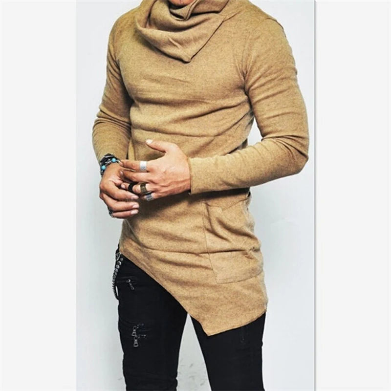 Rollkragen-Kapuzenpullover für Herren in Übergröße 5XL – Langarm-Sweatshirt