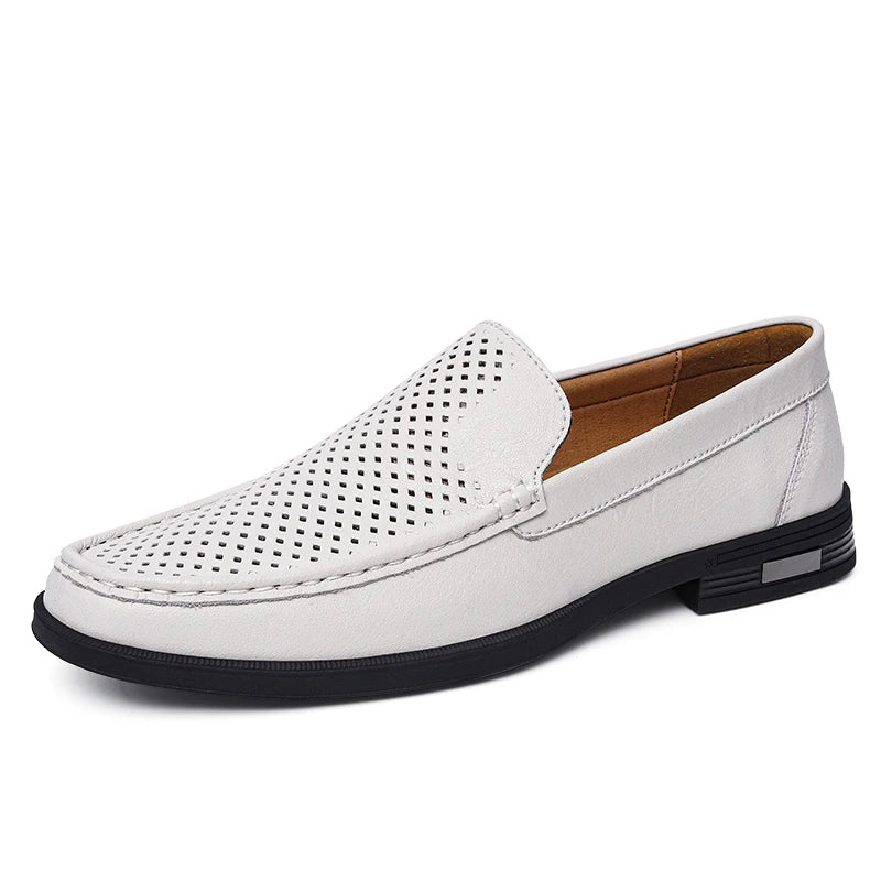 Mocassins habillés à enfiler en cuir véritable pour hommes