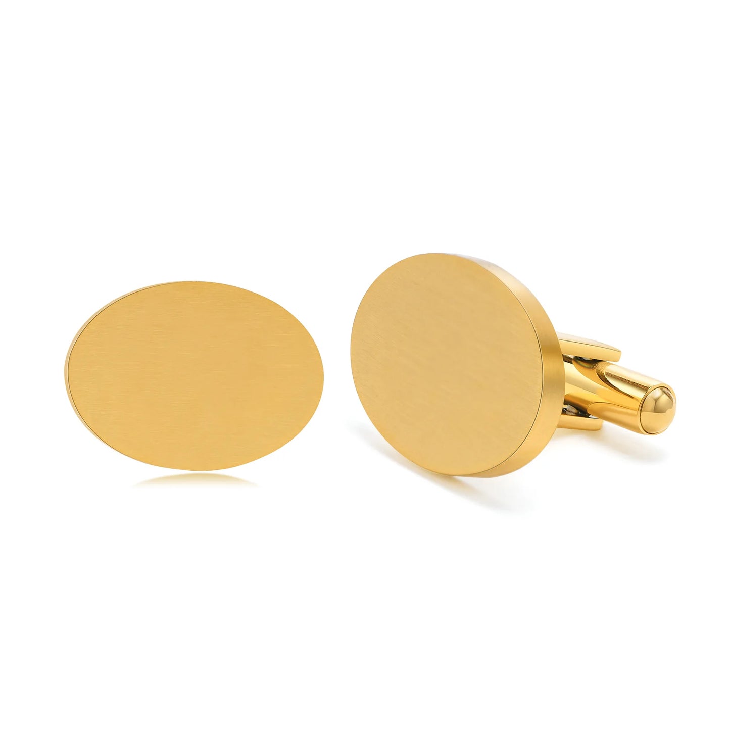 2PCS Geometric Square Round Oval Shaped Men's Cufflinks