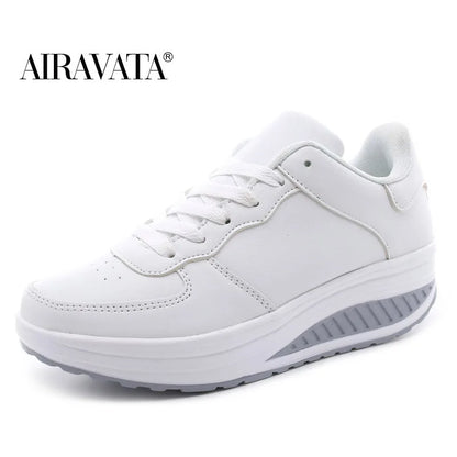 Women's White Cushioned Nurse Shoes Fly Weave Sneakers