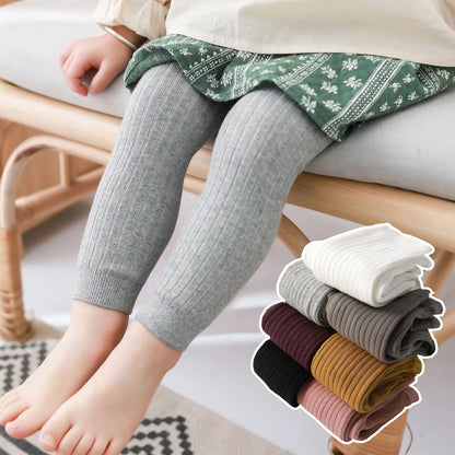 Solid Cotton Stretch Kids Leggings