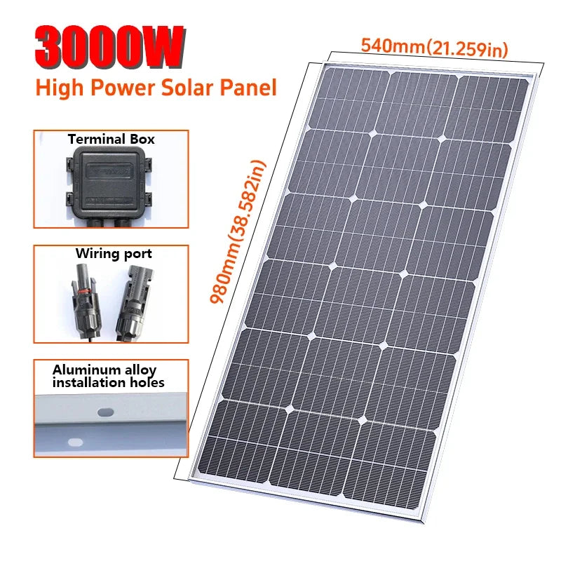 Rigid Waterproof 1000W-3000W 18V Solar Panel