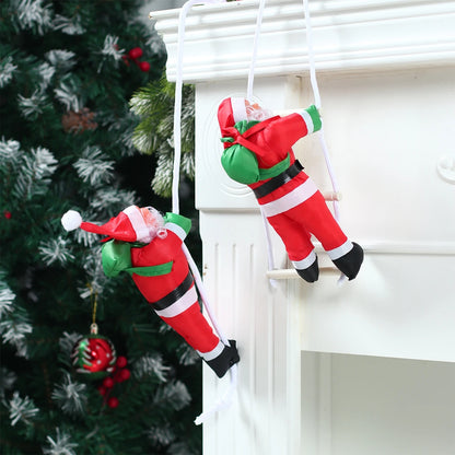 Pendentif décoratif représentant un Père Noël grimpant à l'échelle