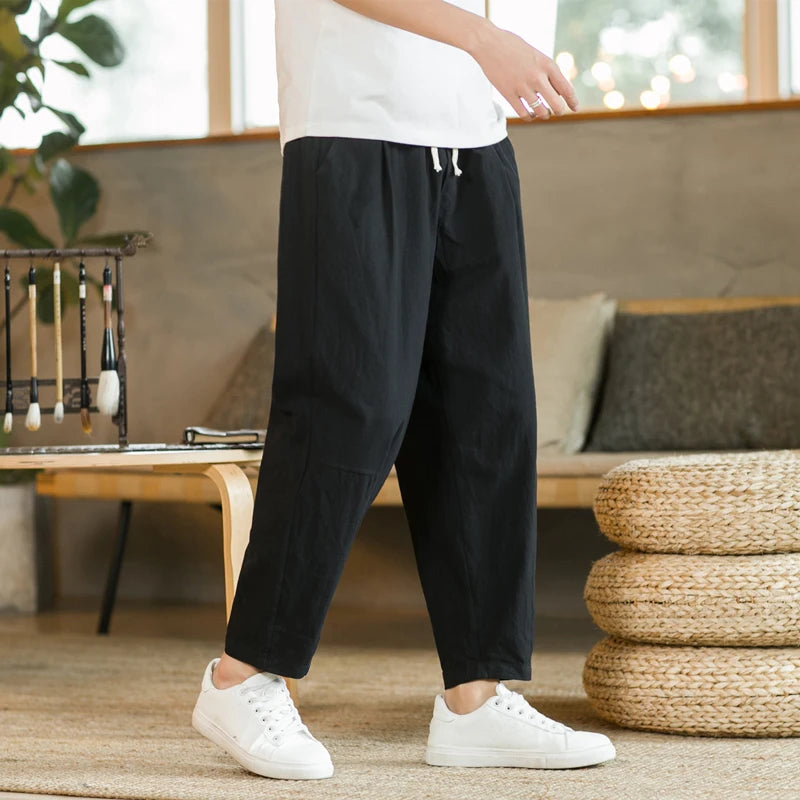 Summer Cotton-Linen Casual Trousers