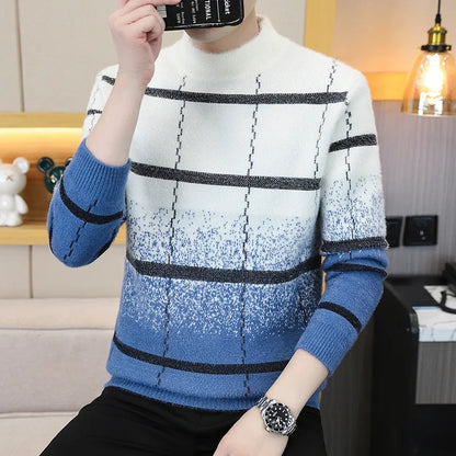 Top-Quality Winter Plaid Mink Sweater