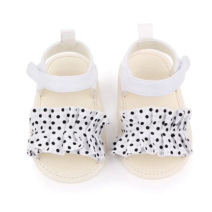 Polka Dots Anti-Rutsch-Sandalen mit flacher Gummisohle für Neugeborene