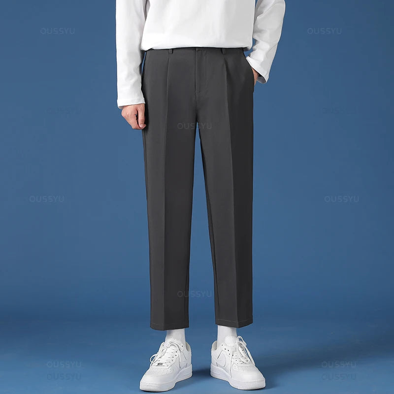 Spring/Summer Smooth Korean Business Suit Pants