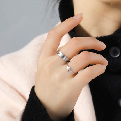 Bagues de couple en acier inoxydable en forme de cœur et de papillon – Bagues d'amour assorties