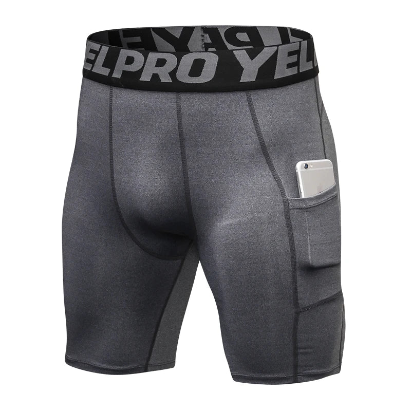 Pocketed Compression Workout Shorts for Men