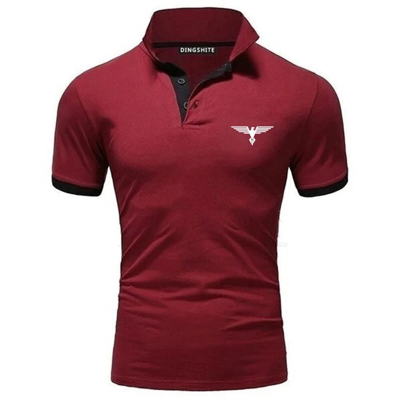 Besticktes, einfarbiges, schmal geschnittenes Polo-Golfshirt für Herren