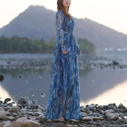 Chiffon-Boho-Sommerkleid für Damen