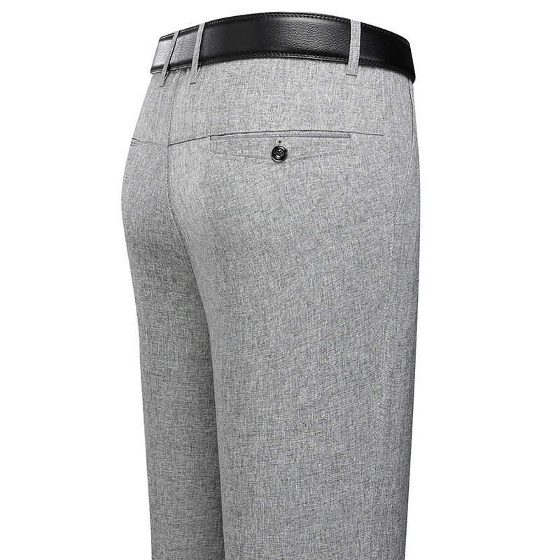 Men's Summer Elastic Straight Formal Pants