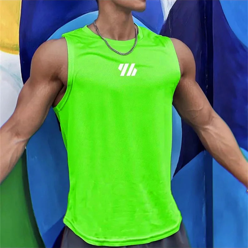 Men's Summer Running Sleeveless Mesh Gym Vest