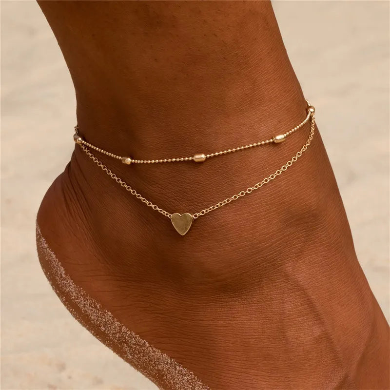 Women's Bohemian Colorful Rice Beaded Ankle Bracelet