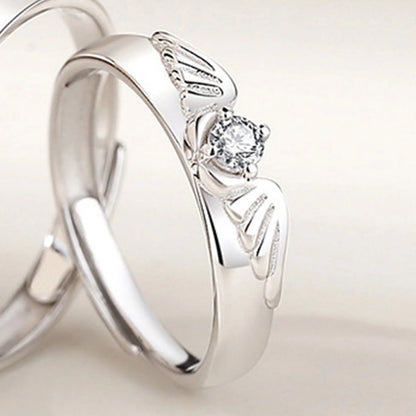 Bague Aile d'Ange Œil de Démon – Alliance unisexe ajustable en alliage