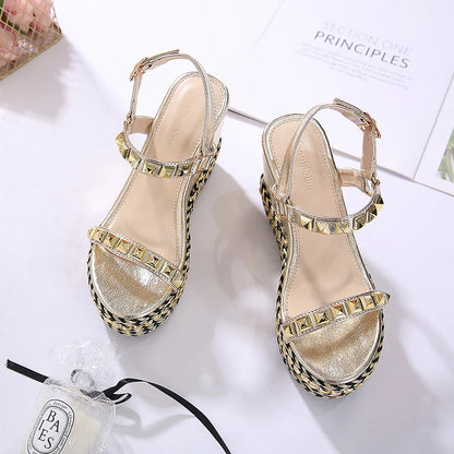 Rivet Glam Ankle Strap Sandals