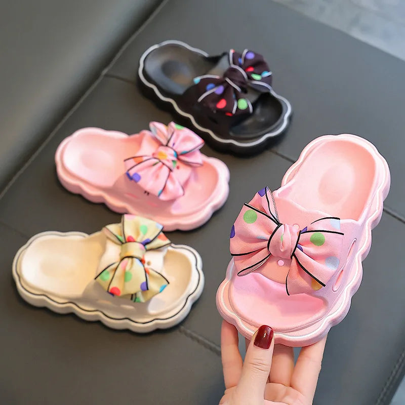 Schleifen-Slipper für Kinder, rutschfest, offen, für den Strand