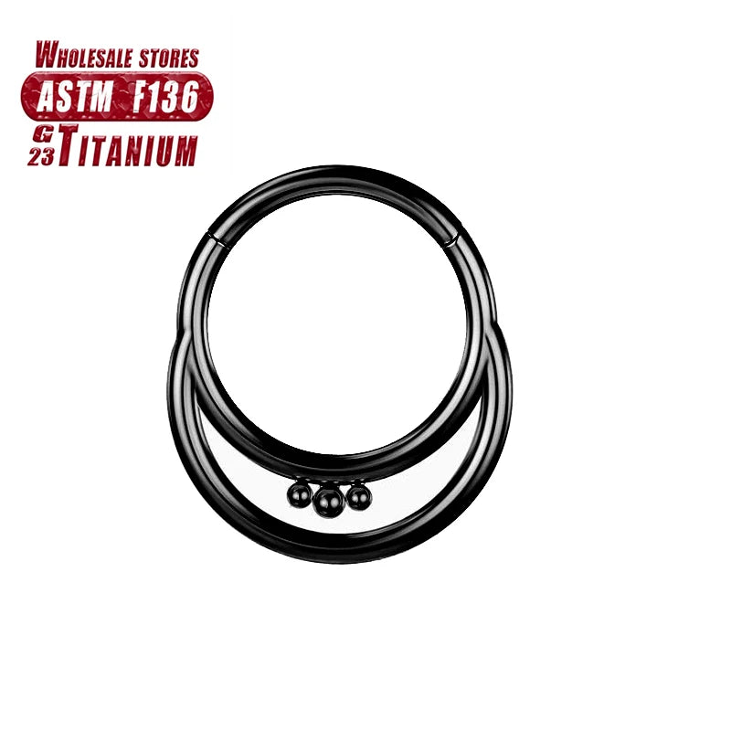 Nasenring aus implantatgeeignetem Titan – Nahtloser Klickverschluss mit Scharnier