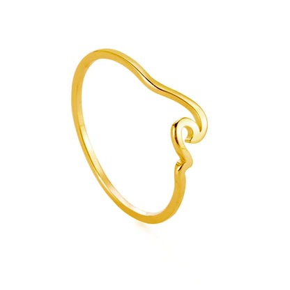 Stainless Steel Wave Couple Ring – Minimalist Matching His and Hers Wedding Bands