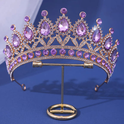 Diadème de mariée en strass avec couronne de cristal royale