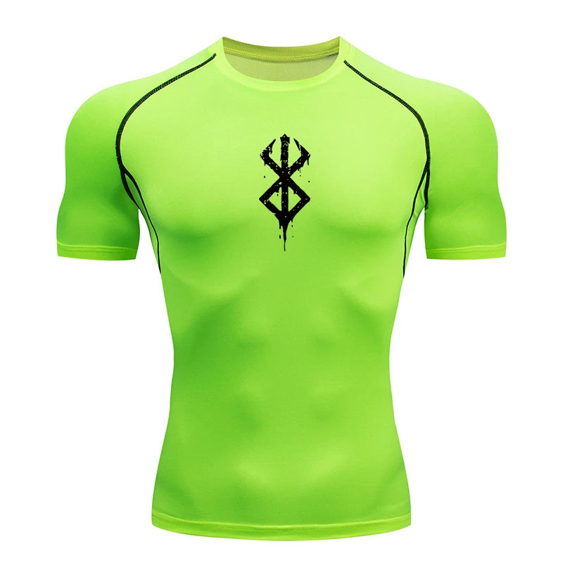 Kurzarm-Kompressionsshirt für Herren – Sportliches Rashguard-T-Shirt für Fitnessstudio und Training