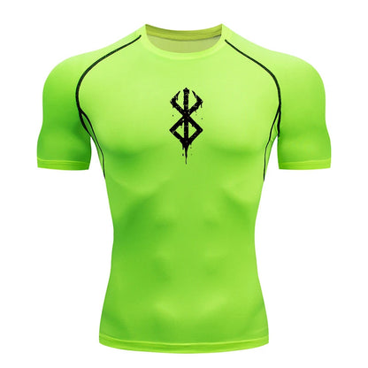 Kurzarm-Kompressionsshirt für Herren – Sportliches Rashguard-T-Shirt für Fitnessstudio und Training