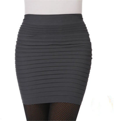 Summer Elastic Pleated Short - Mini Womens Pencil Skirt