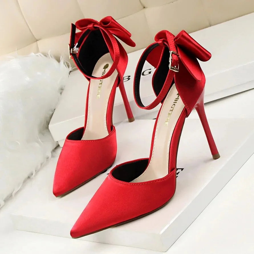 Women's Ultra-High Heels Velvet Hollow Out Ankle Strap Pumps