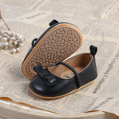 Flache Baby-Prinzessin-Schuhe mit Schleife