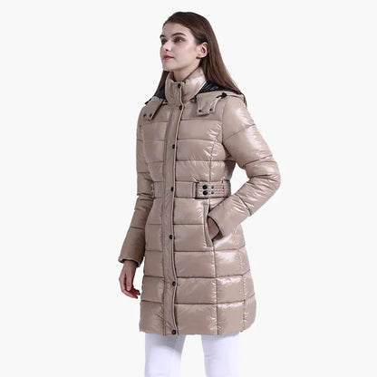 Wasserdichte Damen-Winterjacke mit Kapuze