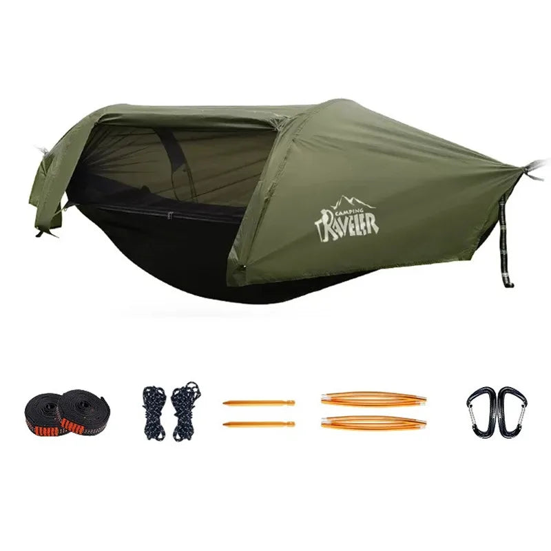 Portable Color-Matching Camping Hammock For 1-2 Persons