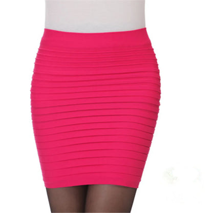 Summer Elastic Pleated Short - Mini Womens Pencil Skirt
