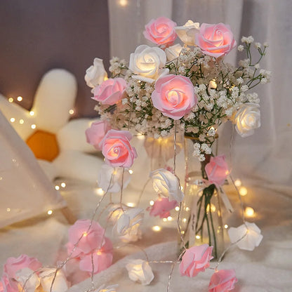 10LED Valentinstag Rose String Lichter - Blume Girlande Fairy Light romantische Valentinstag Geschenk