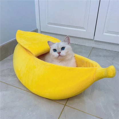 Literie confortable pour animaux de compagnie en forme de banane