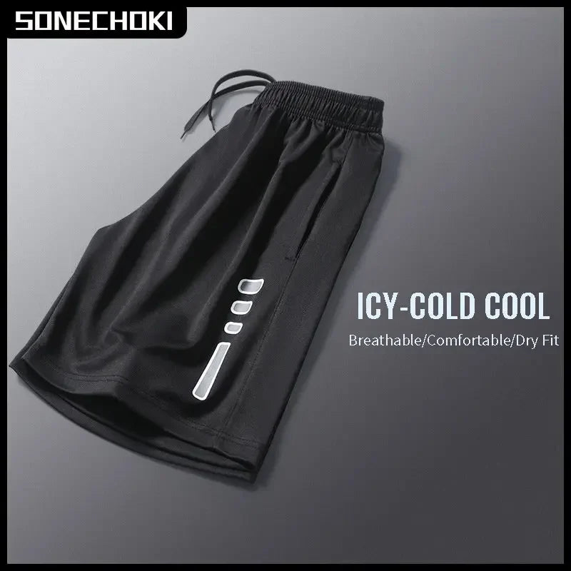 Men’s Loose Fit Striped Printing Athletic Shorts