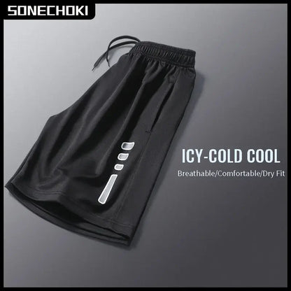 Men’s Loose Fit Striped Printing Athletic Shorts