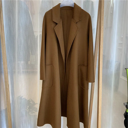 Women's Handmade Double-Sided Woollen Long Coat