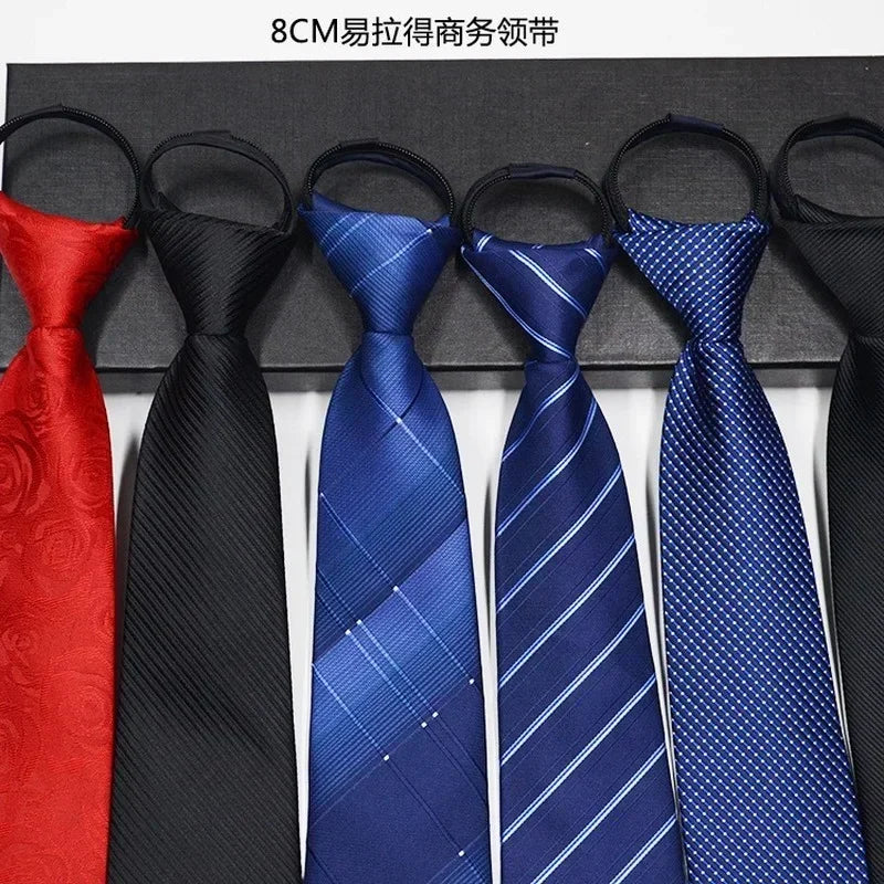Cravates décontractées à fermeture éclair pour hommes