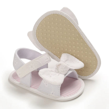 Baby Mädchen Sandalen mit Schleife, atmungsaktiv, flach, Prinzessin, weiche Sohle