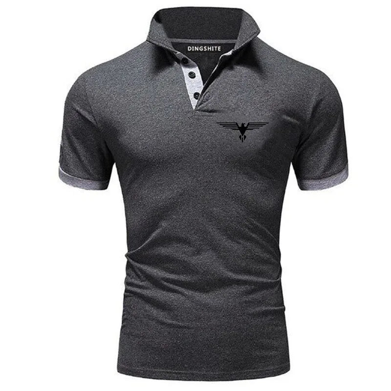 Besticktes, einfarbiges, schmal geschnittenes Polo-Golfshirt für Herren