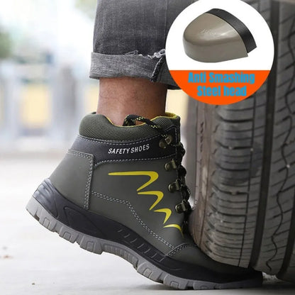 Indestructible Men Safety Shoes - Breathable Steel Toe Work Boots