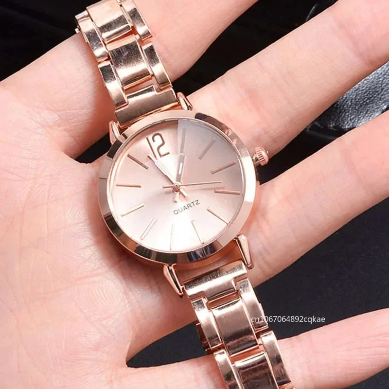 Ladies Fashion Digital Alloy Quartz Watch Set