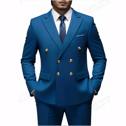 Men Classical Korean Style 2 Pcs Suit Set