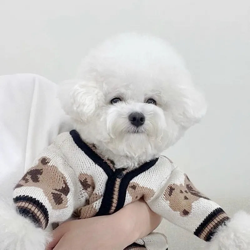 Pet Striped Cardigan Sweater - Pet Outfit