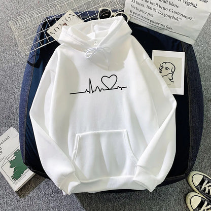 Lässiger bedruckter lockerer Hoodie - Frühlings-Streetwear-Pullover