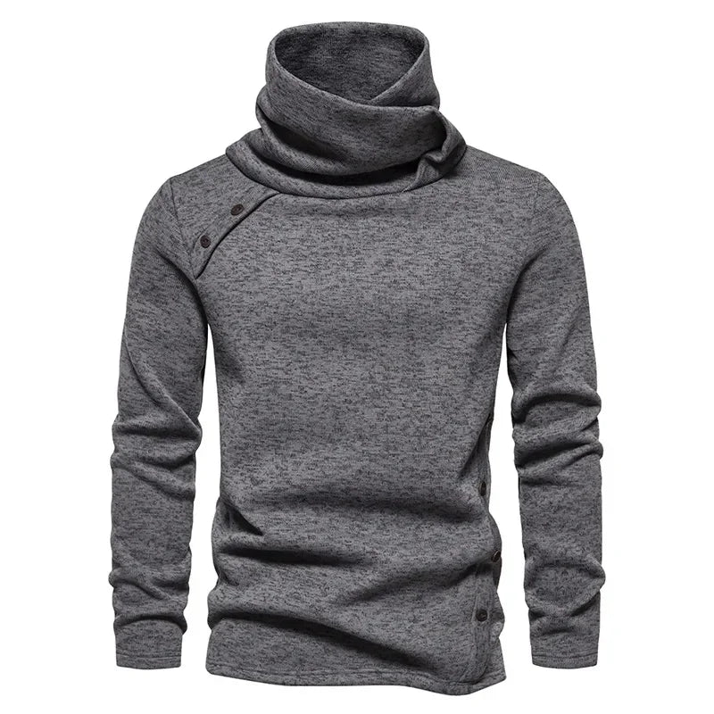 Plus Size 5XL Men's Turtleneck Hoodie - Long Sleeve Sweatshirt