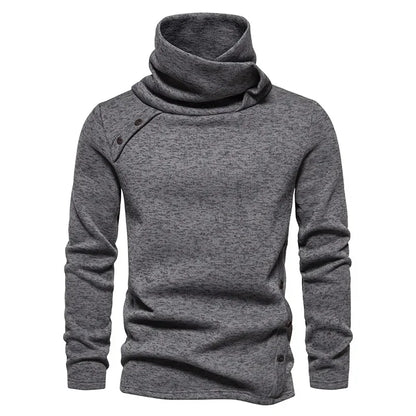 Plus Size 5XL Men's Turtleneck Hoodie - Long Sleeve Sweatshirt