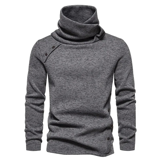 Plus Size 5XL Men's Turtleneck Hoodie - Long Sleeve Sweatshirt