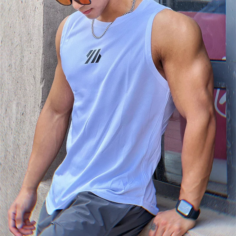 Men's Summer Running Sleeveless Mesh Gym Vest